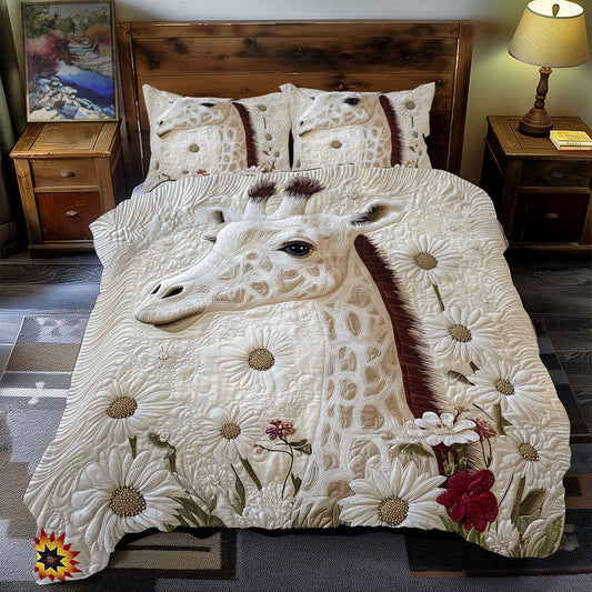 White Flower Giraffe WY1112054CL Duvet Cover Set