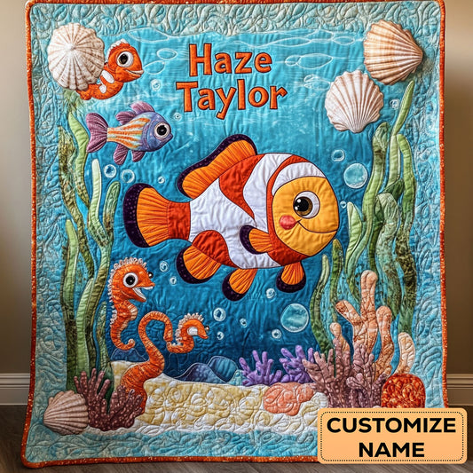 Cheery Clownfish WN2907021CL Personalized Baby Quilt