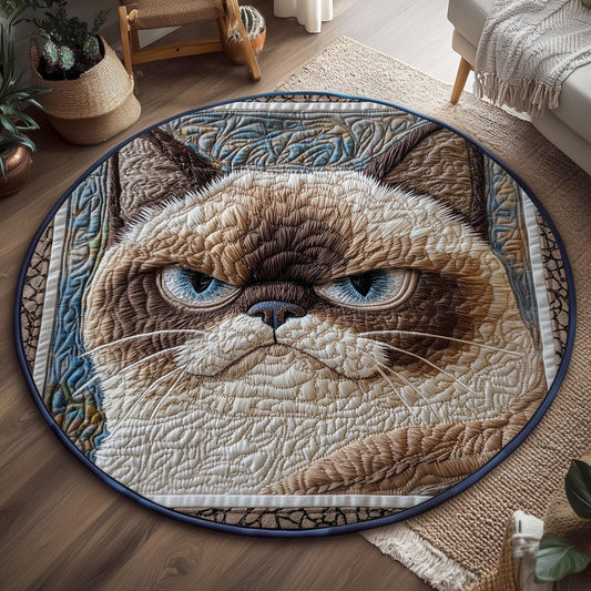 Whiskered Wrath CP3005012CL Quilted Round Mat