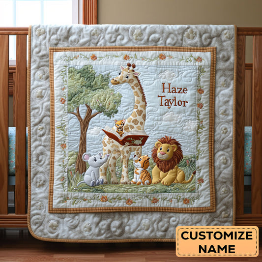 Storytime Safari WN2507072CL Personalized Baby Quilt