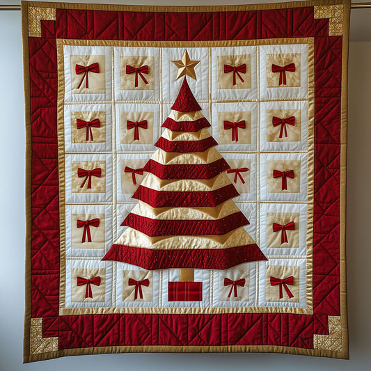 Geometric Christmas Tree And Bows LT3009010CL Quilt