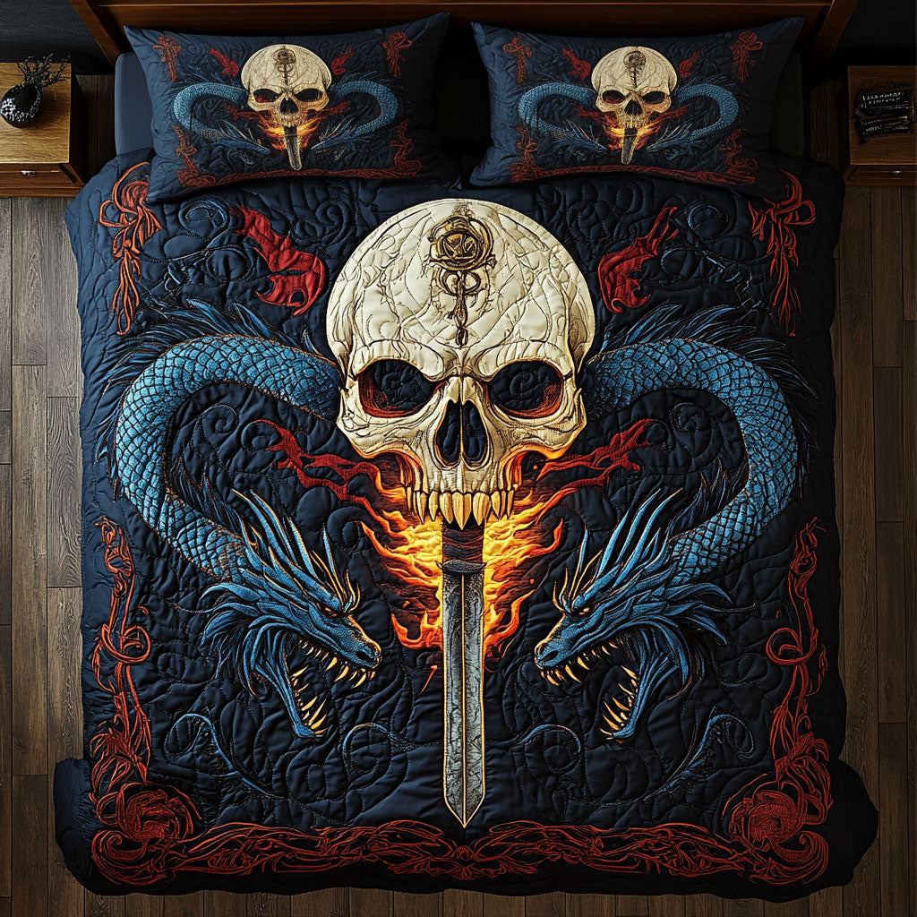 Inferno Skull  Dragons WY1308076CL Duvet Cover Set