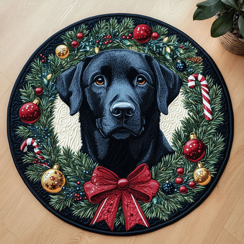 Christmas Pup CW3010004CL Quilted Round Mat