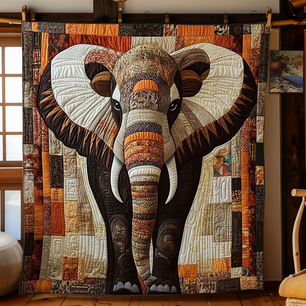 Majestic Elephant Mosaic WJ2112023CL Quilt