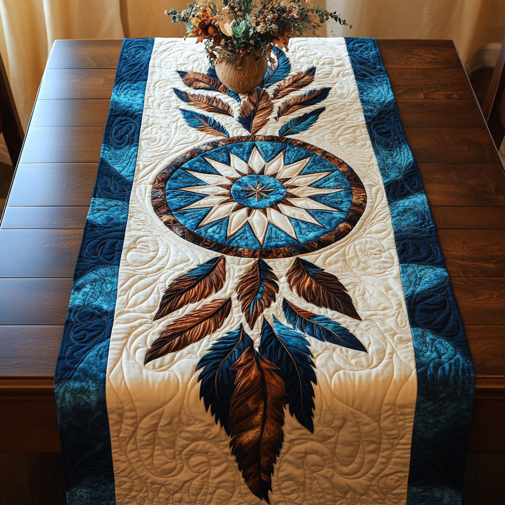 Turquoise Dream CM0804034CL Quilted Table Runner