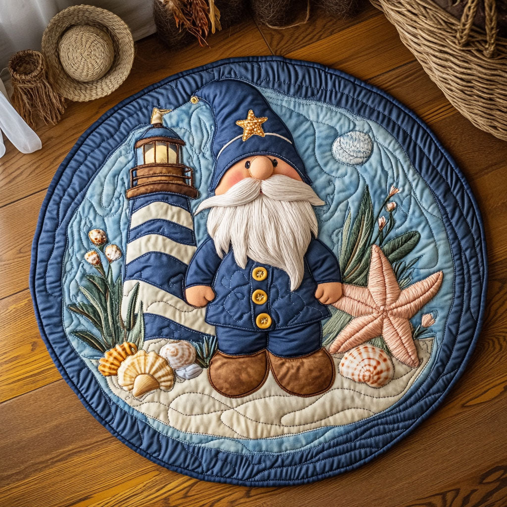 Captain Gnome WY2504004CL Quilted Round Mat