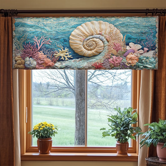 Seashell Echo Tide WN2306033CL Quilted Valance
