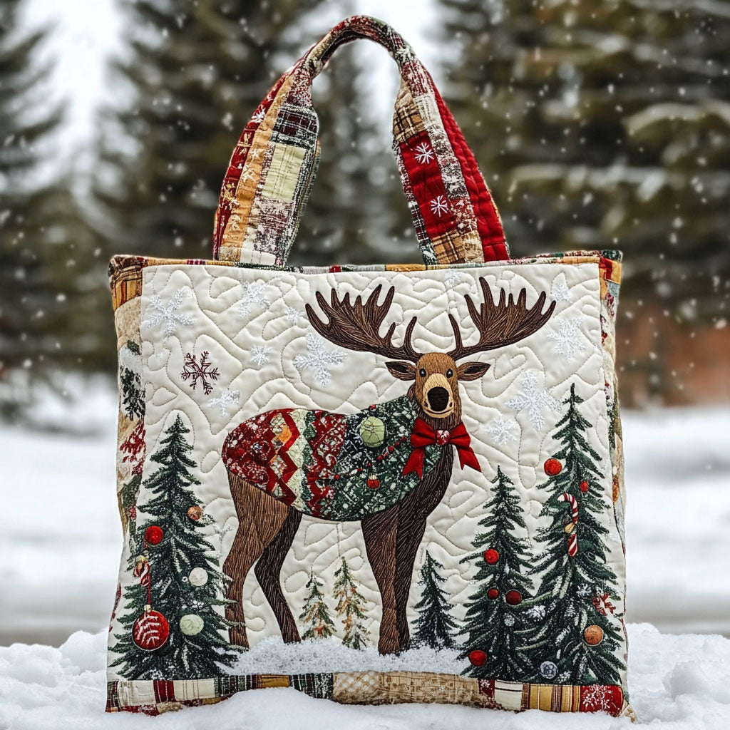 Santa Moose WN2609049CL Quilted Tote Bag