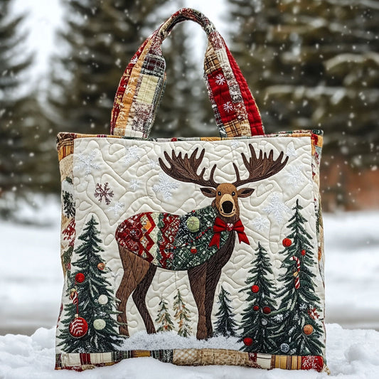 Santa Moose WN2609049CL Quilted Tote Bag