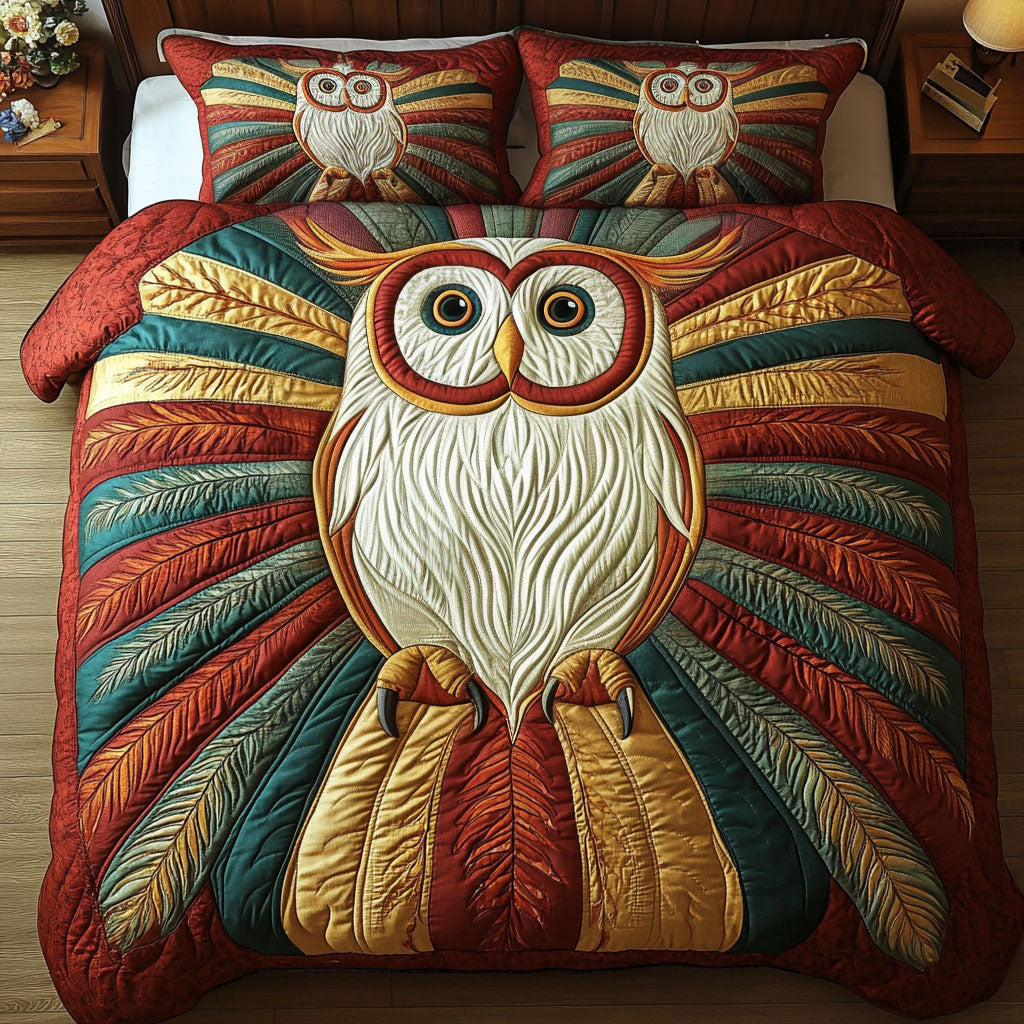 Rainbow Ray Owl WY0104008CL Duvet Cover Set