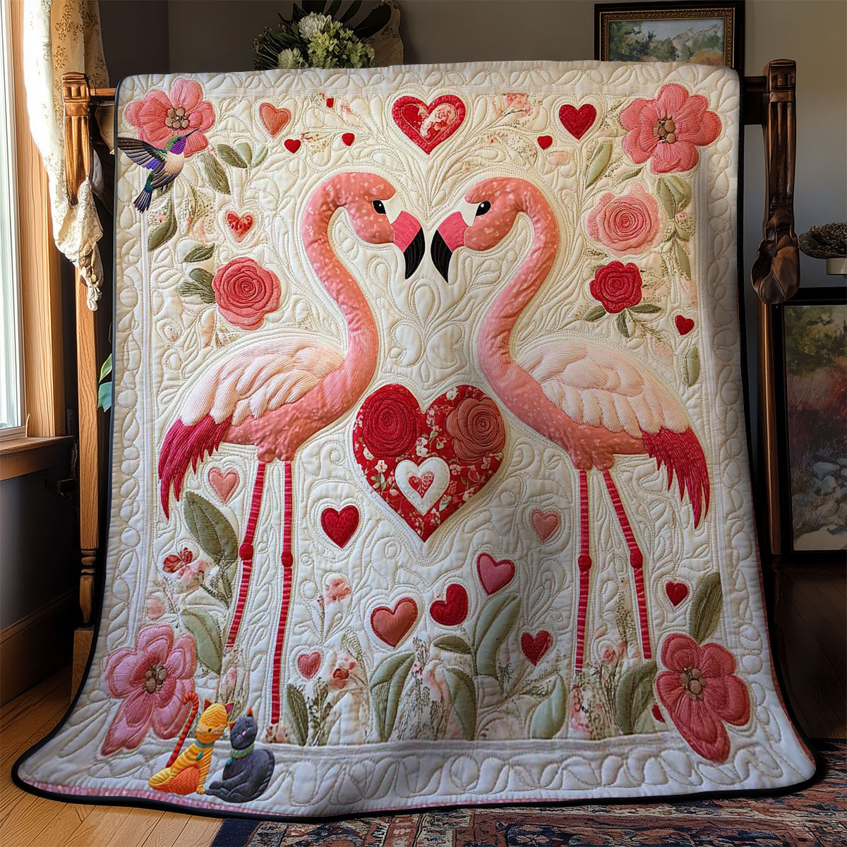 Flamingo Valentine Romance WN1112019CL Quilt