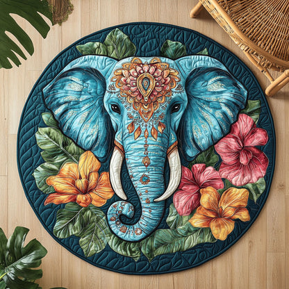 Elephant Flower WX1005015CL Quilted Round Mat