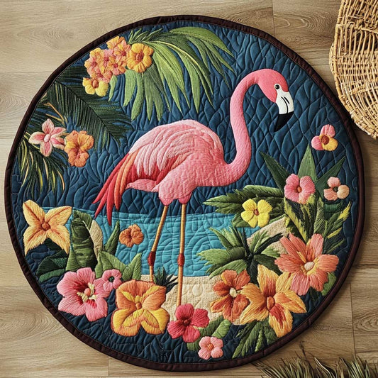 Flamingo Harmony WN1803047CL Quilted Round Mat