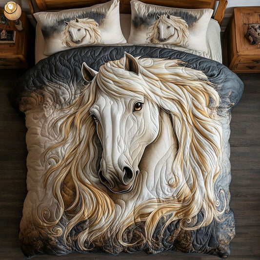 White Horse Portrait WY1202070CL Duvet Cover Set
