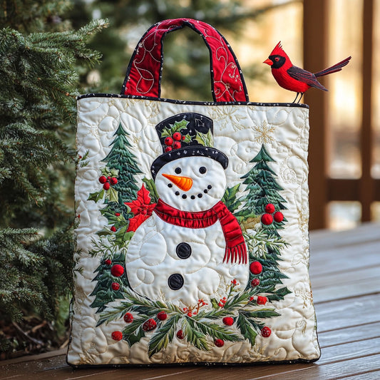 Cardinal Snowman WN2709007CL Quilted Tote Bag