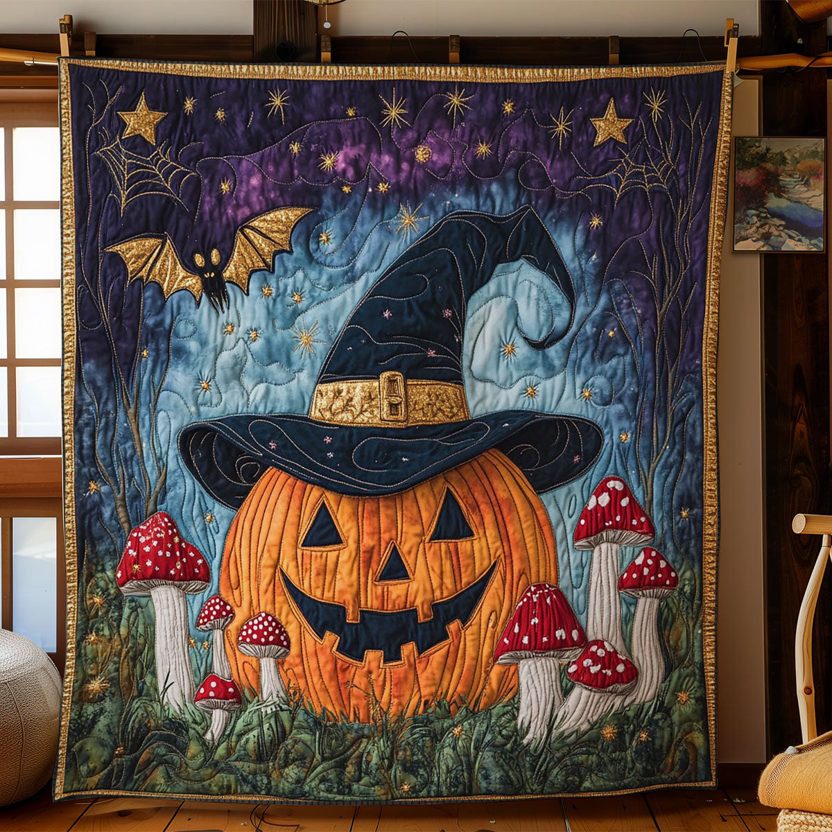 Mystic Pumpkin Witch CW2407060CL Quilt