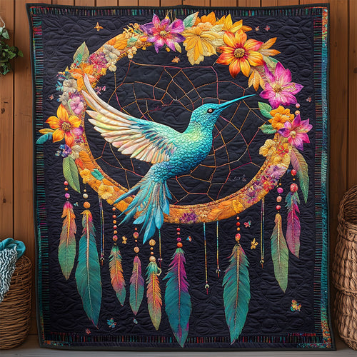 Floral Dreamcatcher Hummingbird WY0307042CL Quilt