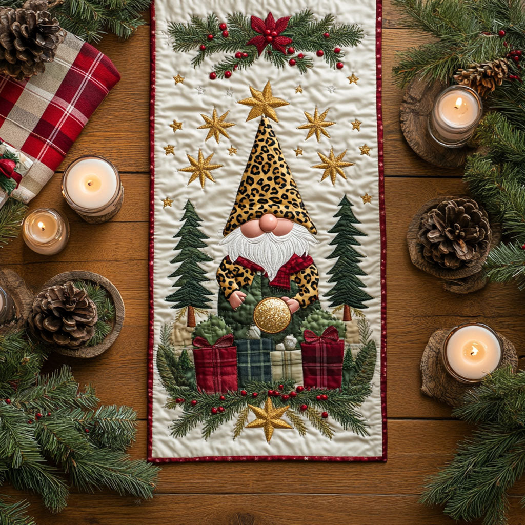 Gnome Gift Parade WN1207029CL Quilted Table Runner