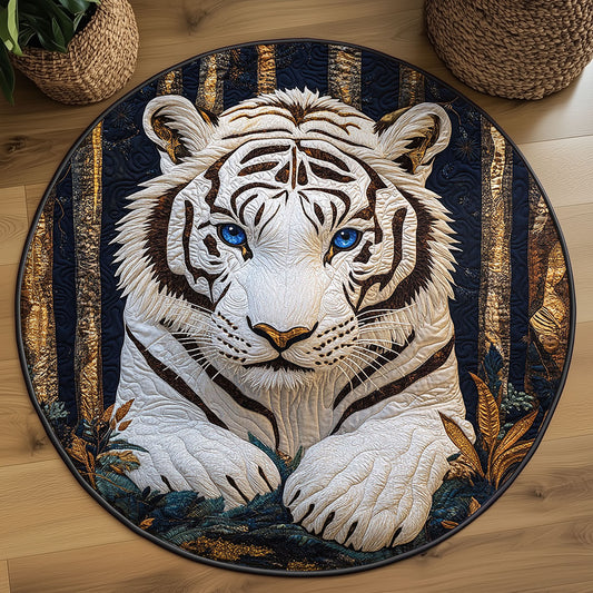 Majestic White Tiger WJ2403036CL Quilted Round Mat
