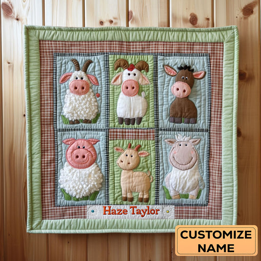 Animal Circle WN2407001CL Personalized Baby Quilt