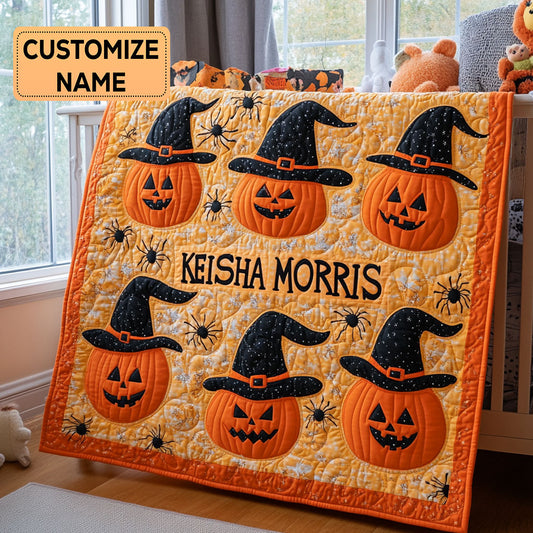 Wicked Pumpkins CP3007015CL Personalized Baby Quilt