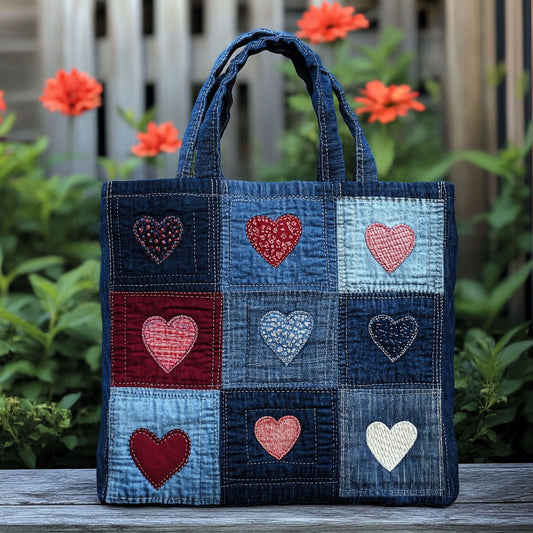 Denim Love Charm CW1501008CL Quilted Tote Bag