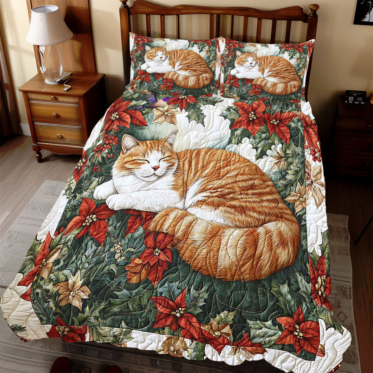 Christmas Orange Cat WP2211010CL Duvet Cover Set