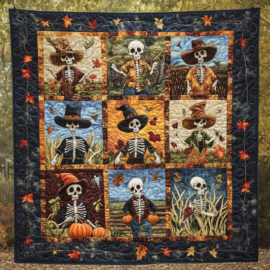 Golden Field Skeleton Scarecrow WN2509026CL Quilt