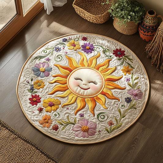 Pastel Floral Sun WY3006135CL Quilted Round Mat