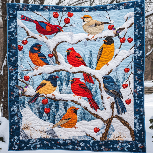 Bird Snow Christmas YR0312013CL Quilt