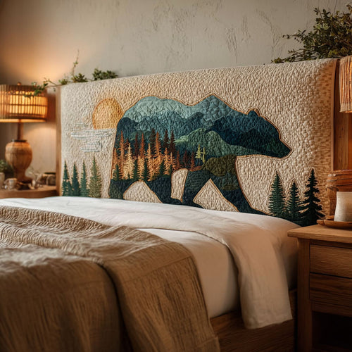 Mountain Spirit Bear CW2612010CL Quilted Headboard Slipcover