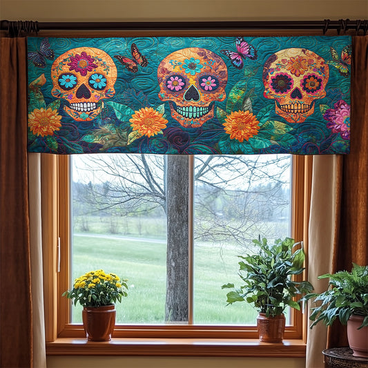 Skull Flower WX0905045CL Quilted Valance