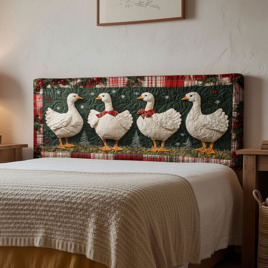 Geese Rustic Noel WN1312056CL Quilted Headboard Slipcover