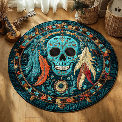 Sacred Skull Spirit WY0306007CL Quilted Round Mat