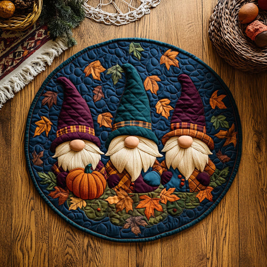 Gnome Sweet Gnome WJ0608048CL Quilted Round Mat