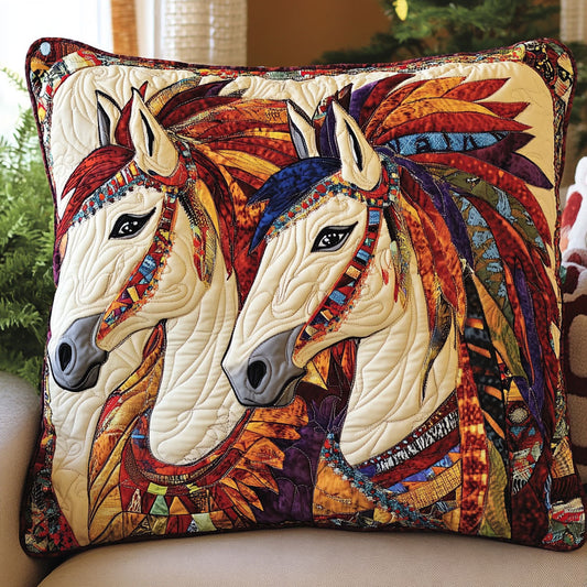 Native Horse Glow CW0701096CL Quilt Pillow Case