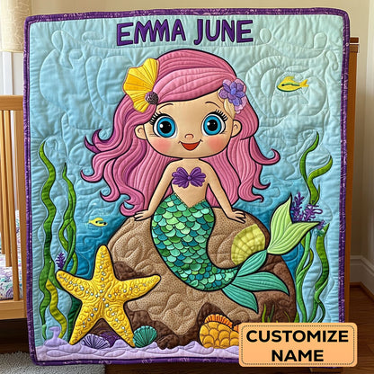 Ocean Princess WY0108003CL Personalized Baby Quilt