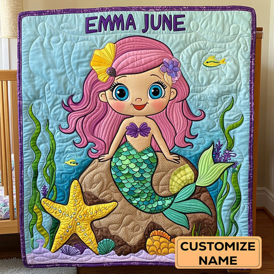Ocean Princess WY0108003CL Personalized Baby Quilt