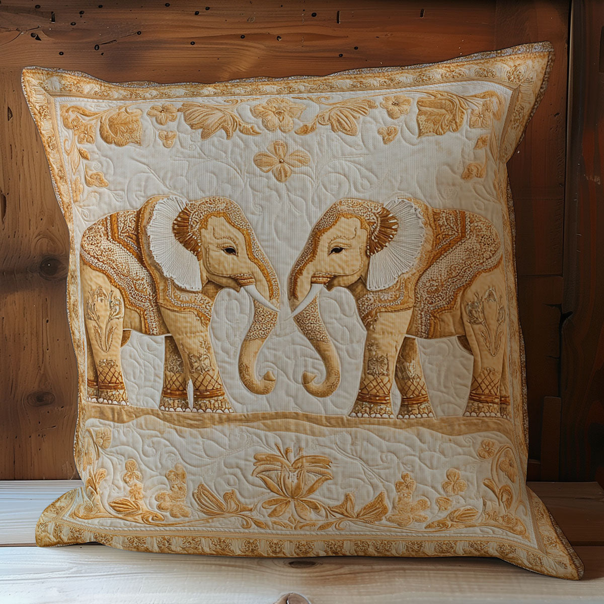 Couple Elephant WY1102040CL Quilt Pillow Case