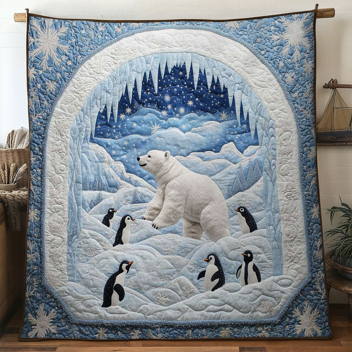 Dancing Polar Bear WN1605009CL Quilt