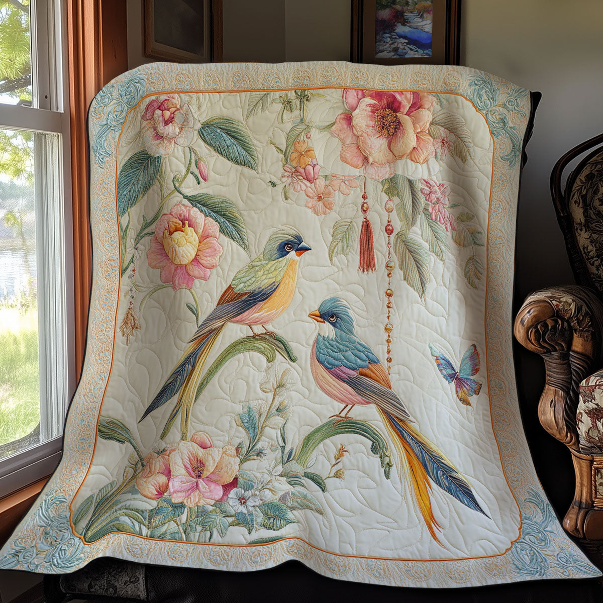 Bird Bloom Garden CW1707002CL Quilt