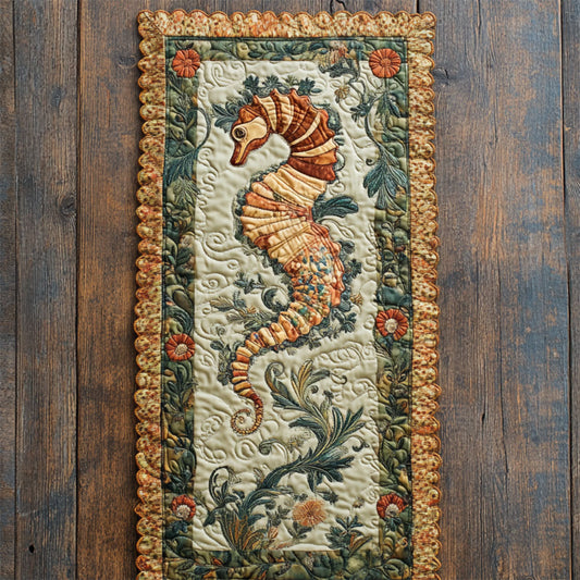 Floral Seahorse WY1905038CL Quilted Table Runner