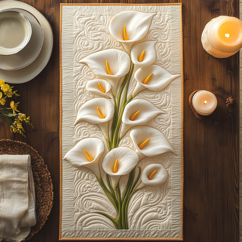 Calla Lily CW3004054CL Quilted Table Runner
