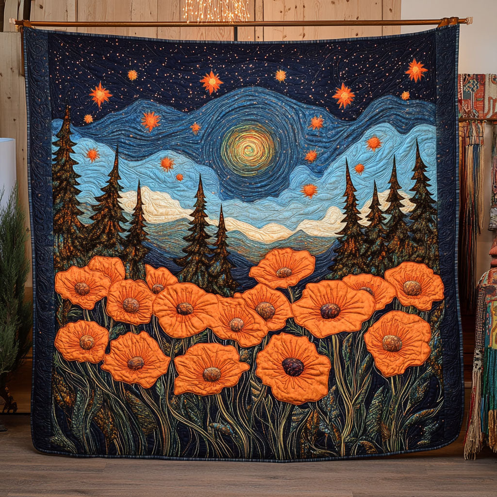 Poppies In The Starlight WY0504029CL Quilt