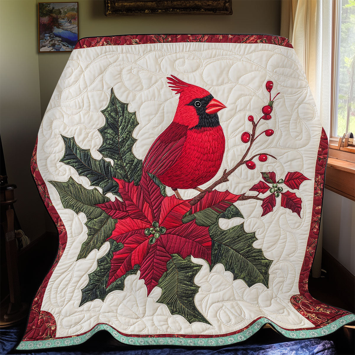 Cheerful Cardinal WX2412004CL Quilt