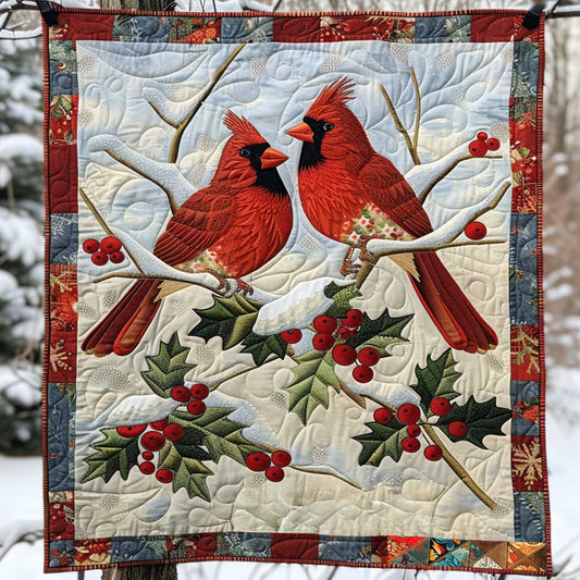 Cardinal Snowy Christmas WN1810002CL Quilt