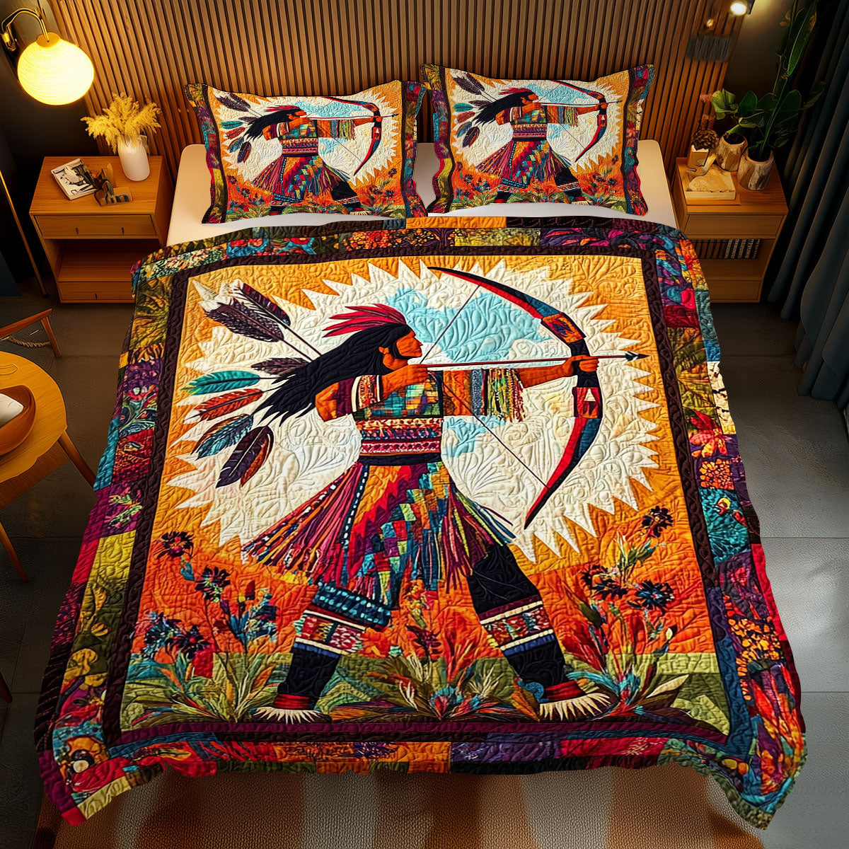 Native American Warrior WJ0712049CL Duvet Cover Set