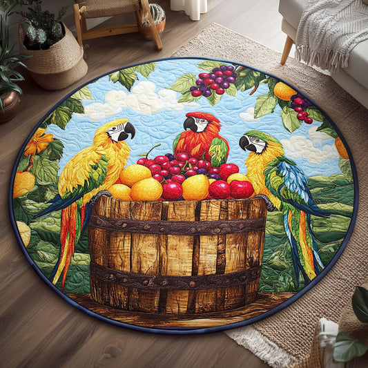 Vivid Tropical Parrot WJ2304050CL Quilted Round Mat