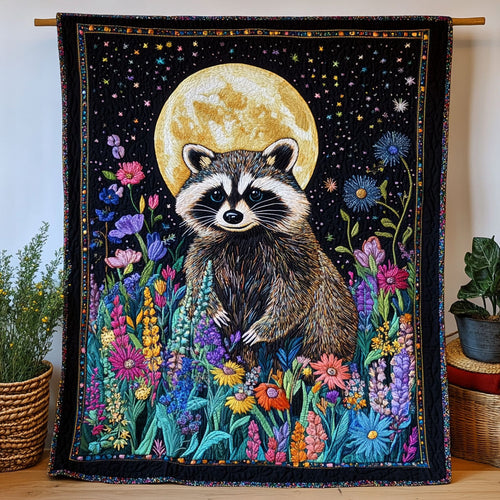 Flower Night Raccoon CW1501078CL Quilt