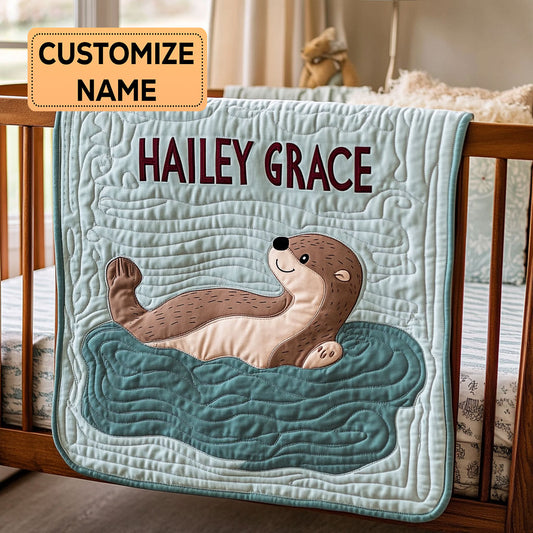 Otterly Adorable CP2807084CL Personalized Baby Quilt